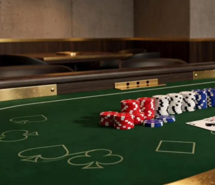 Detal stołu pokerowego w restauracji Wonderstar s. r. o.