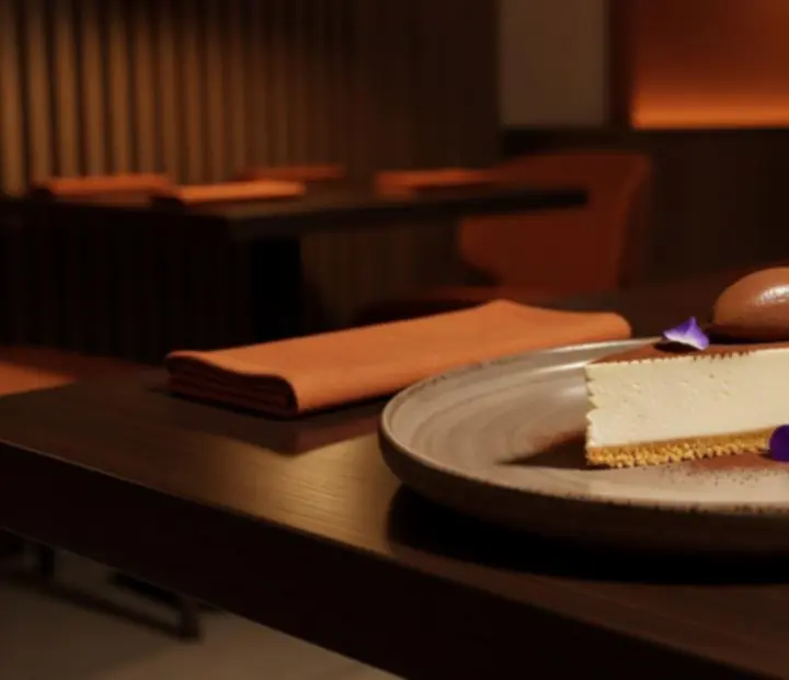 Deser na eleganckim talerzu w restauracji Wonderstar s. r. o.