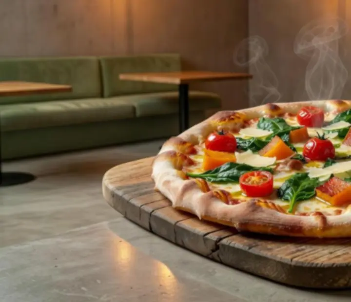 Artystycznie podana pizza w restauracji Wonderstar s. r. o.
